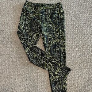 Constantly Varied Gear Black and Gold Patterned Leggings